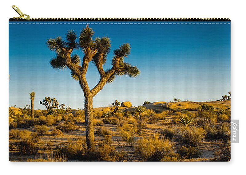 Joshua Tree Zip Pouch featuring the photograph Joshua Tree Panoramic by Alex Snay