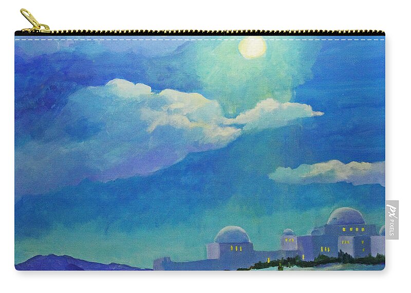 Christian Art Zip Pouch featuring the painting On a Cold Winter's Night by Maria Hunt