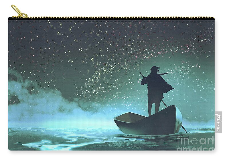 Acrylic Carry-all Pouch featuring the painting Journey to the New World by Tithi Luadthong