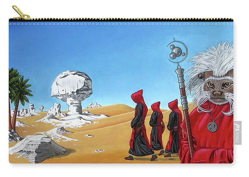  Zip Pouch featuring the painting Journey to the White Desert by Paxton Mobley