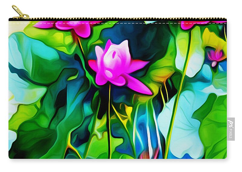 Water Lily Zip Pouch featuring the painting Joy by Amy Shaw