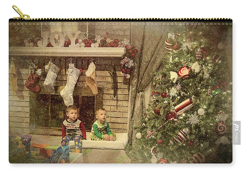 Christmas Zip Pouch featuring the digital art Joy by Jim Cook