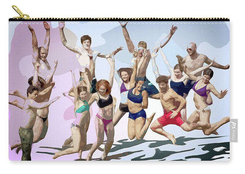 Young Zip Pouch featuring the digital art Joy by Yuri Lev