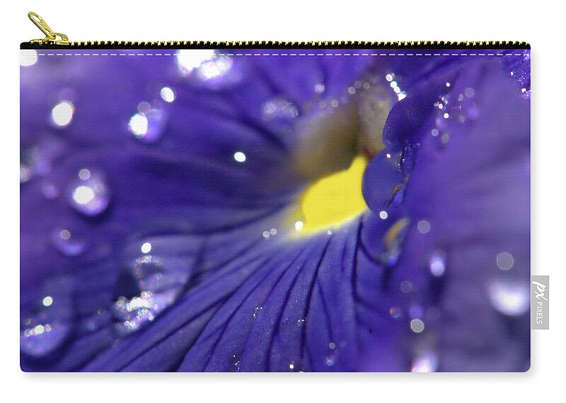 Pansy Zip Pouch featuring the photograph Juicy and Wet by Andrea Kollo