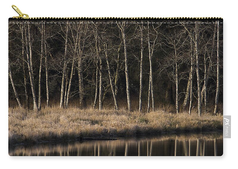 Reflection Zip Pouch featuring the photograph Julia Butler Hansen Refuge for the Columbian White-tailed Deer by Robert Potts