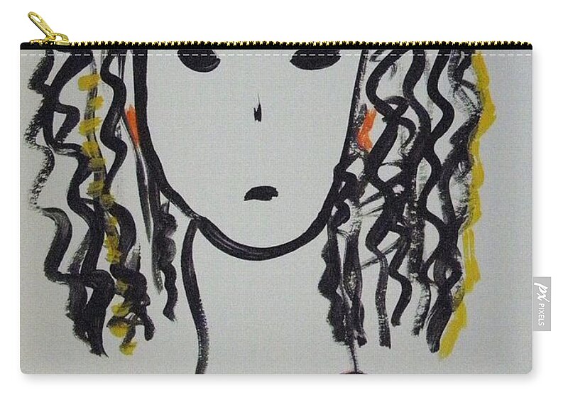 Julie Mel Zip Pouch featuring the drawing Julie Mel by Mary Carol Williams