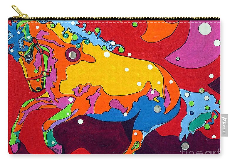 Pop Art Zip Pouch featuring the painting Juliets Dance by Alison Caltrider