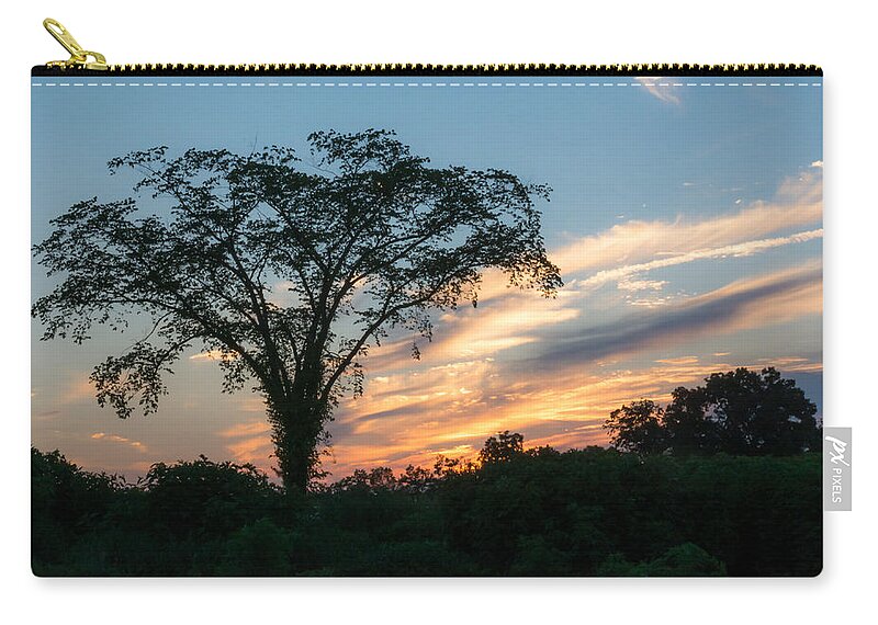 Sunset Zip Pouch featuring the photograph July Sunset by Holden The Moment