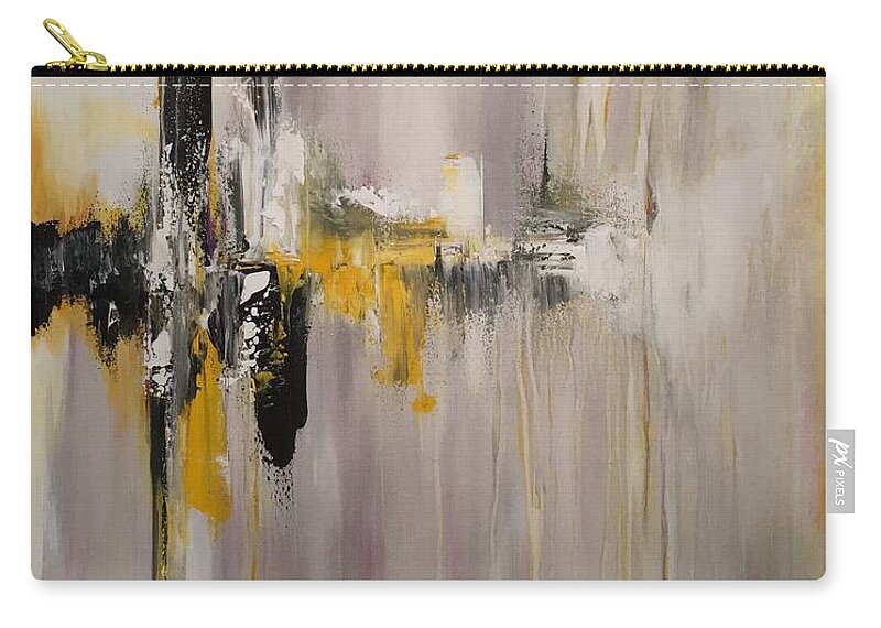 Abstract Zip Pouch featuring the painting Juncture by Soraya Silvestri