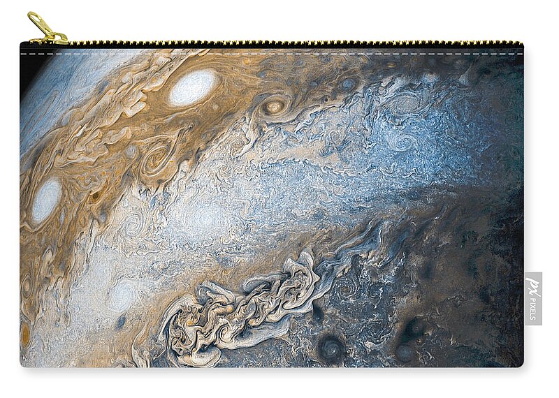 Juno Zip Pouch featuring the photograph Jupiter Up Close by Eric Glaser