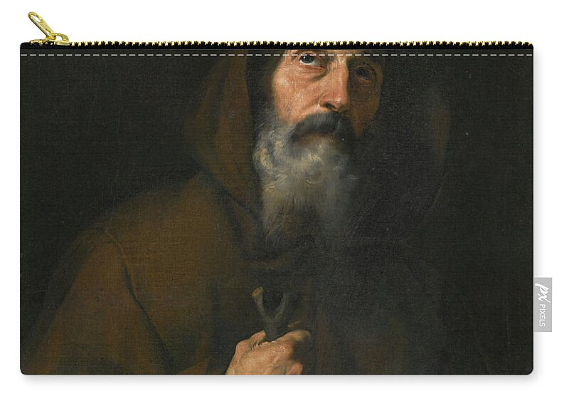 Saint Francis Of Paola Zip Pouch featuring the painting Jusepe de Ribera by MotionAge Designs