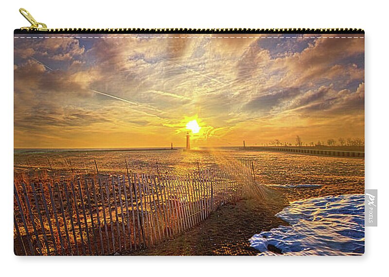 Clouds Zip Pouch featuring the photograph Just A Bit More To Go by Phil Koch