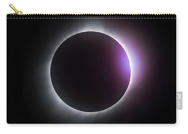 Solar Eclipse Zip Pouch featuring the photograph Just after totality - Solar Eclipse August 21, 2017 by Art Whitton