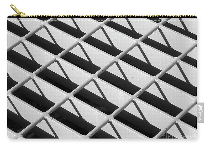Digital Black And White Photo Zip Pouch featuring the photograph Just Another Grate by Tim Richards