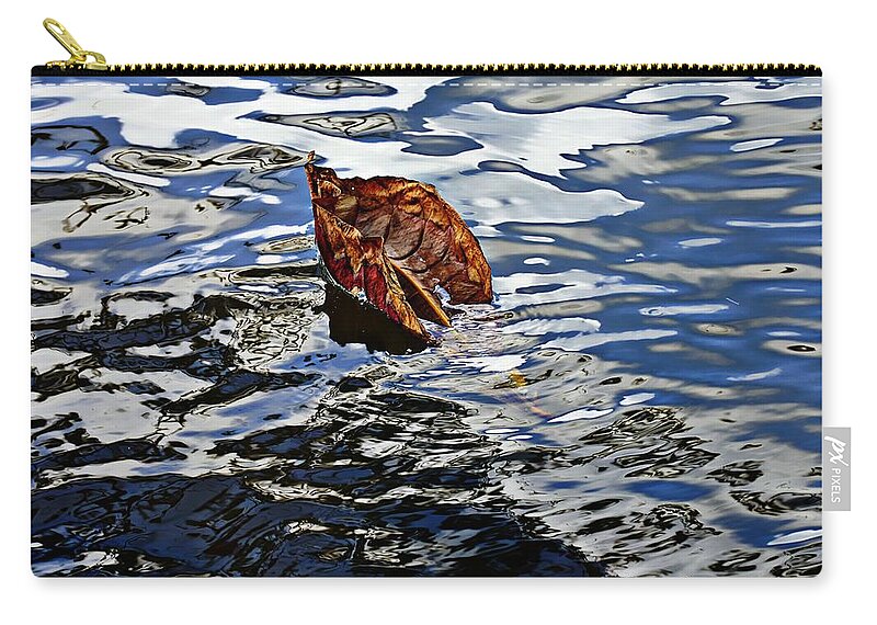 Leaf Zip Pouch featuring the photograph Just Drift Away by Kristalin Davis by Kristalin Davis
