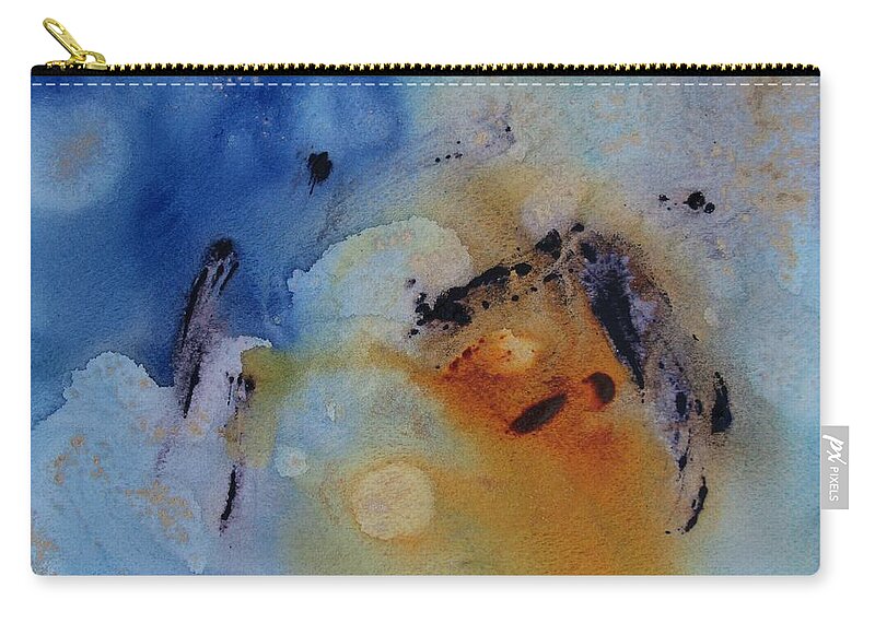 Abstract Zip Pouch featuring the painting Just Go with the Flow by Louise Adams