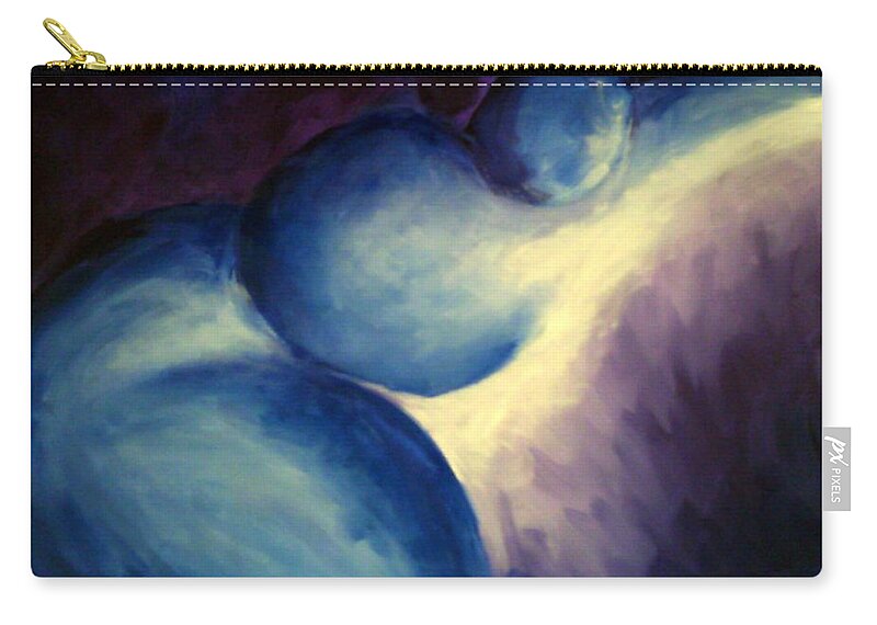 Blue Zip Pouch featuring the painting Just Let Me Weep by Jennifer Hannigan-Green