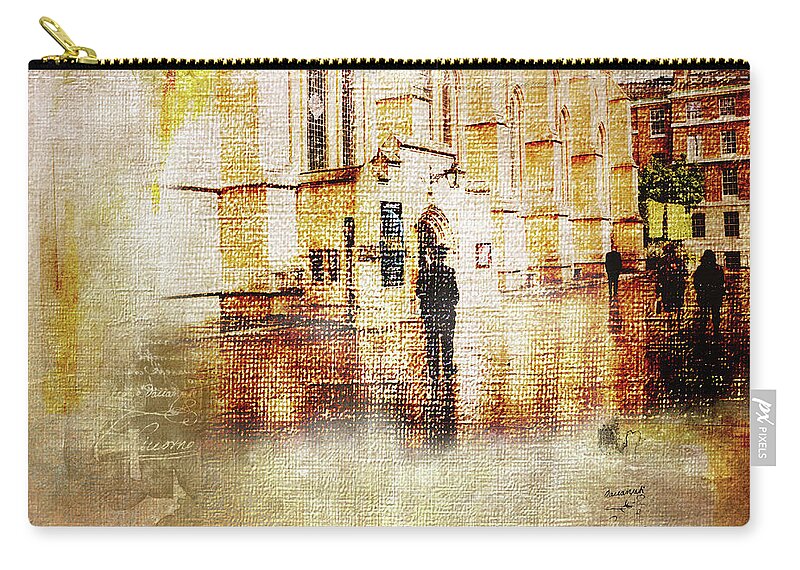 London Zip Pouch featuring the digital art Just Light - Middle Temple by Nicky Jameson