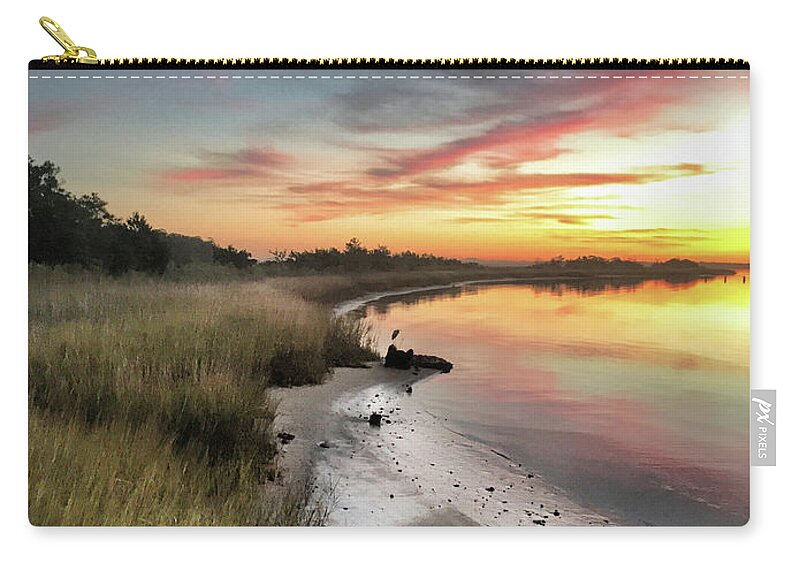 Sunset Prints Zip Pouch featuring the photograph Just The Two Of Us At Sunset by Phil Mancuso