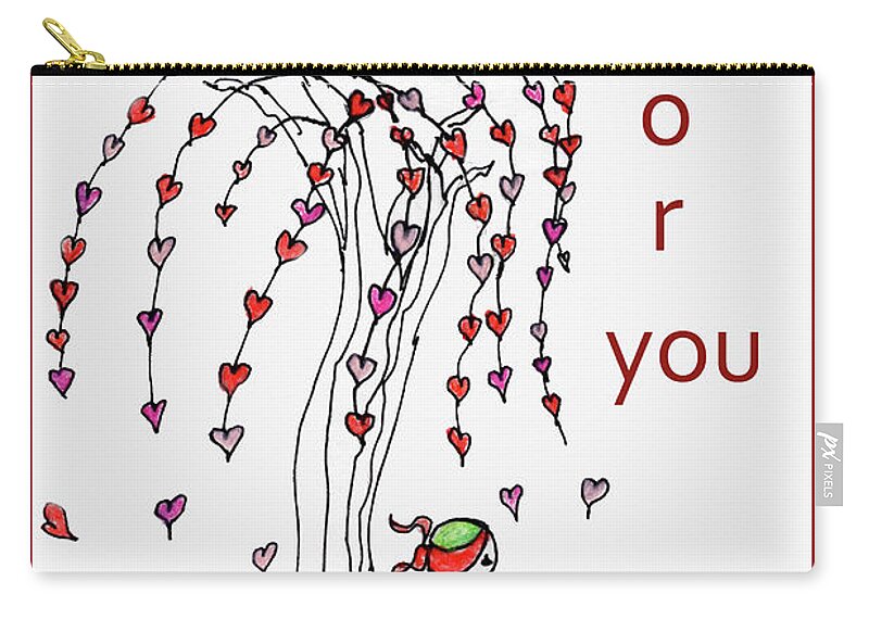 Waiting Zip Pouch featuring the drawing Just Waiting for You by Norma Warden