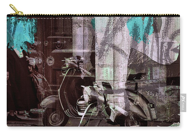 People Zip Pouch featuring the digital art Just waiting by Gabi Hampe