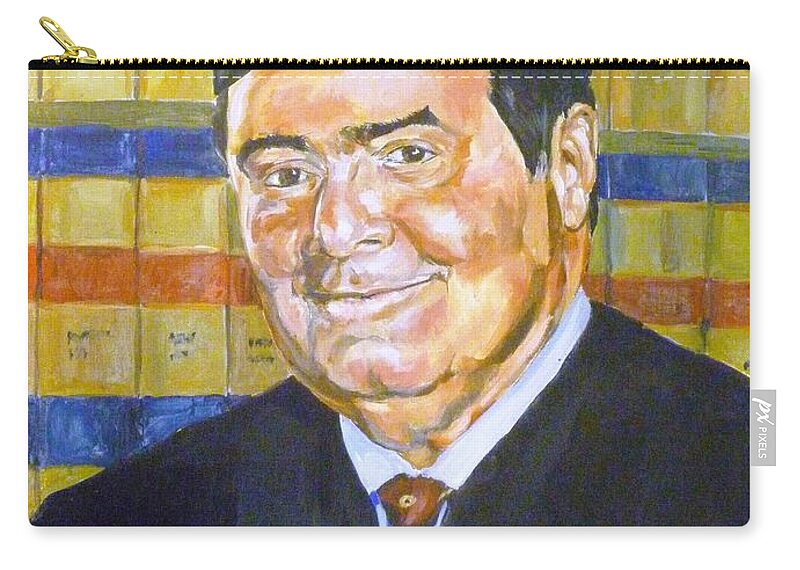 Supreme Court Zip Pouch featuring the painting Justice Antonin Scalia by Bryan Bustard