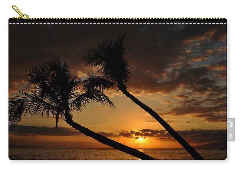 Photograph Zip Pouch featuring the photograph Ka'anapali Beach Sunset by Kelly Wade