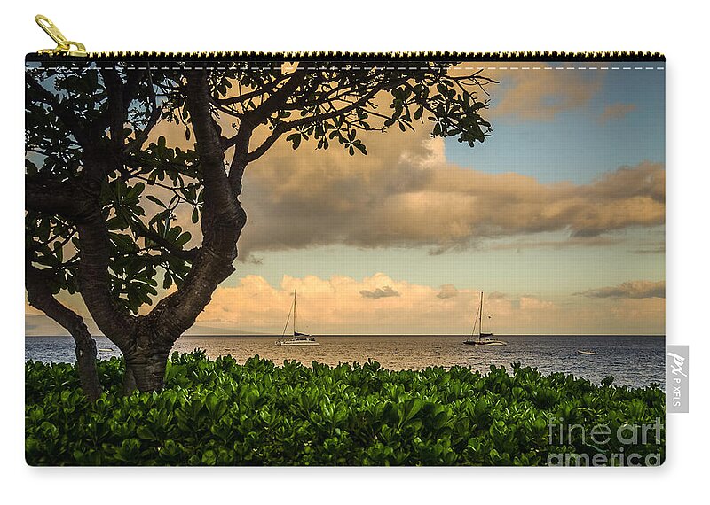 Photograph Zip Pouch featuring the photograph Ka'anapali Plumeria Tree by Kelly Wade