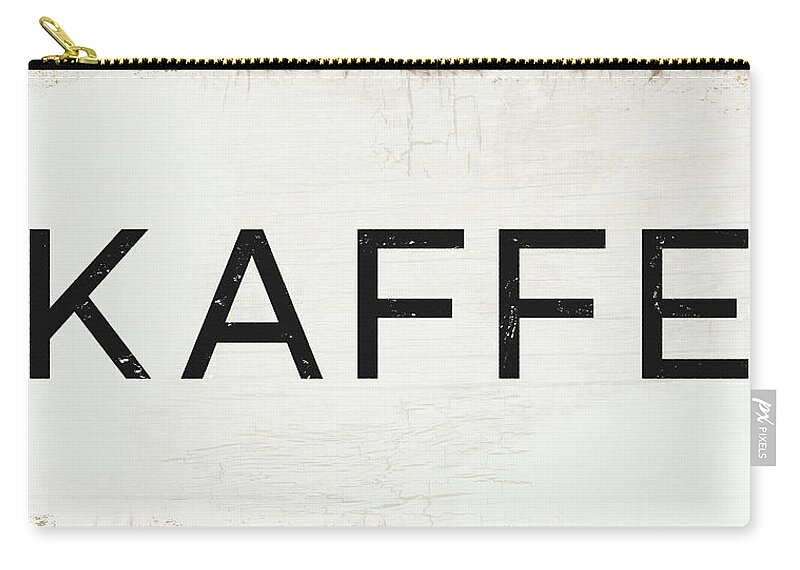Coffee Zip Pouch featuring the mixed media Kaffe Sign- Art by Linda Woods by Linda Woods