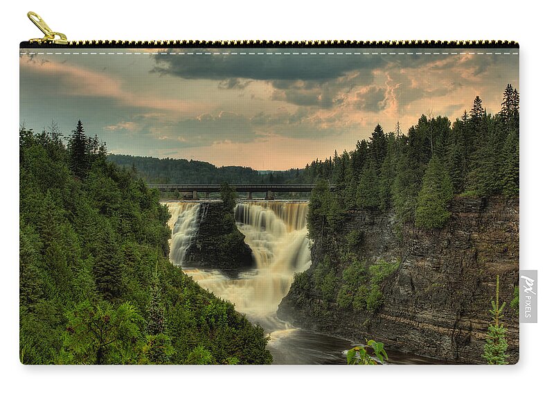 Green Mantle Carry-all Pouch featuring the photograph Kakabeka Falls After a Storm by Jakub Sisak