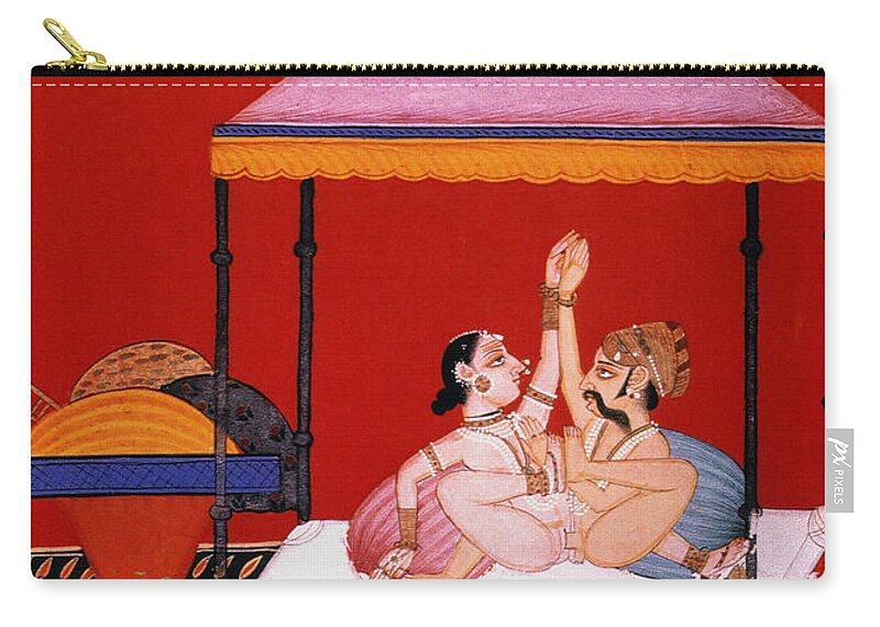 Asian Zip Pouch featuring the painting Kama Sutra by Vatsyayana