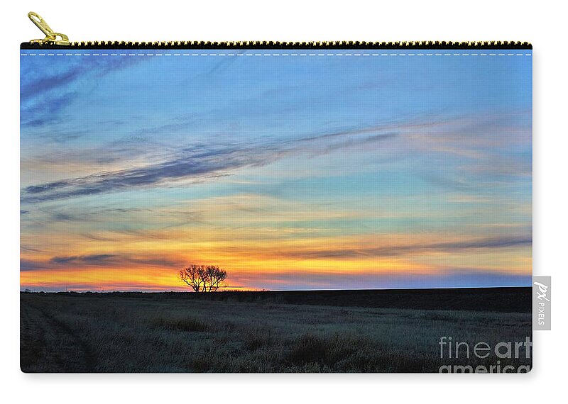 Tree Zip Pouch featuring the photograph Kansas sunrise1 by Merle Grenz