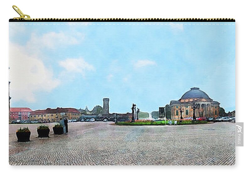 Karlskrona Zip Pouch featuring the painting Karlskrona 15 watercolor painting by Justyna Jaszke JBJart