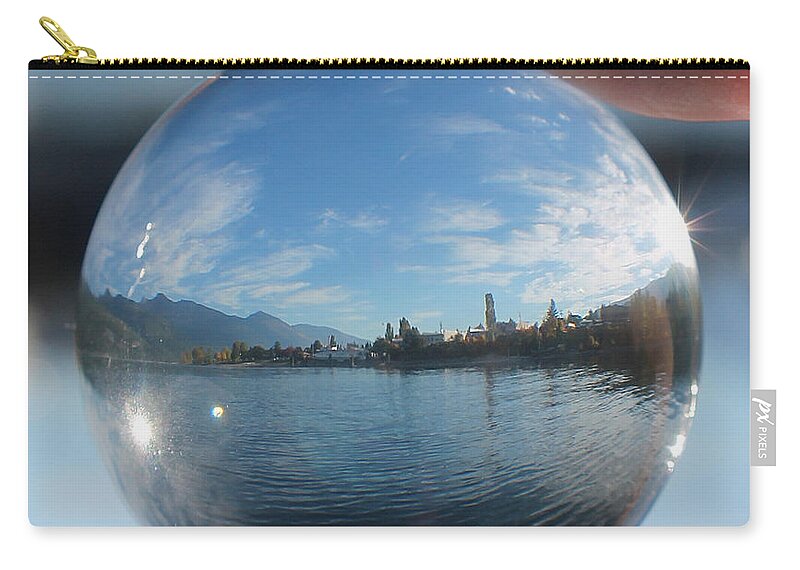 Kaslo Zip Pouch featuring the photograph Kaslo Through The Looking Glass by Cathie Douglas