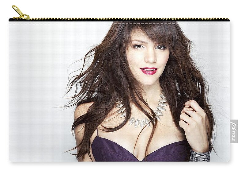 Katharine Mcphee Zip Pouch featuring the photograph Katharine McPhee by Jackie Russo