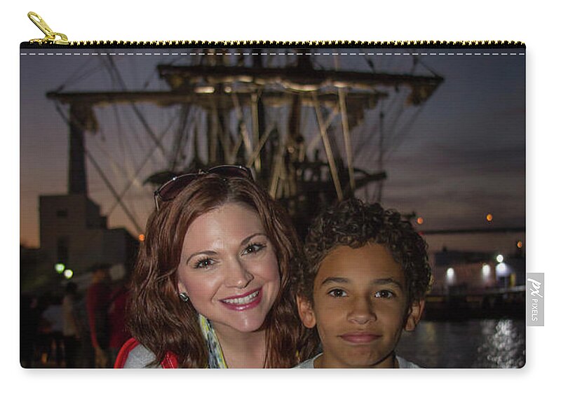 Mother And Son Zip Pouch featuring the photograph Katy and Baby James Art by Reid Callaway