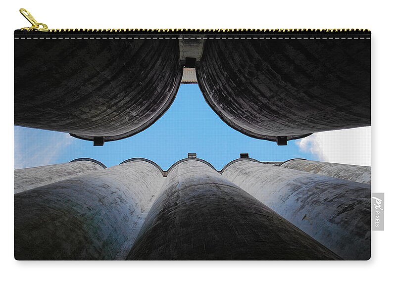 Train Zip Pouch featuring the photograph Katy Texas Rice Silos by Nathan Little