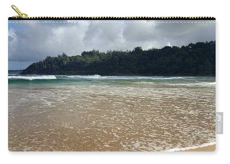 Kauai Zip Pouch featuring the photograph Kauai Shoreline by Amy Fose