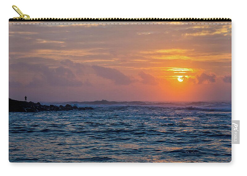 Beach Zip Pouch featuring the photograph Kauai Sunset by Will Wagner