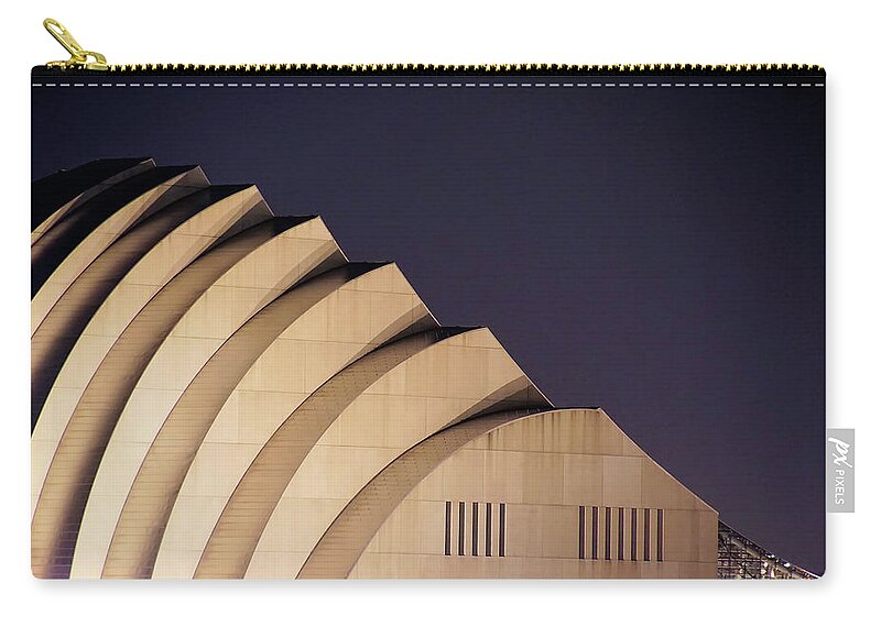 Kauffman Center For The Performing Arts Zip Pouch featuring the photograph Kauffman Center for the Performing Arts by Alan Hutchins