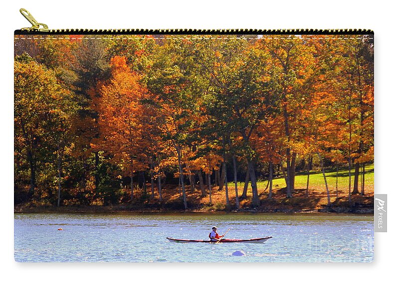 Water Zip Pouch featuring the photograph Kayaking York River Maine by Lennie Malvone