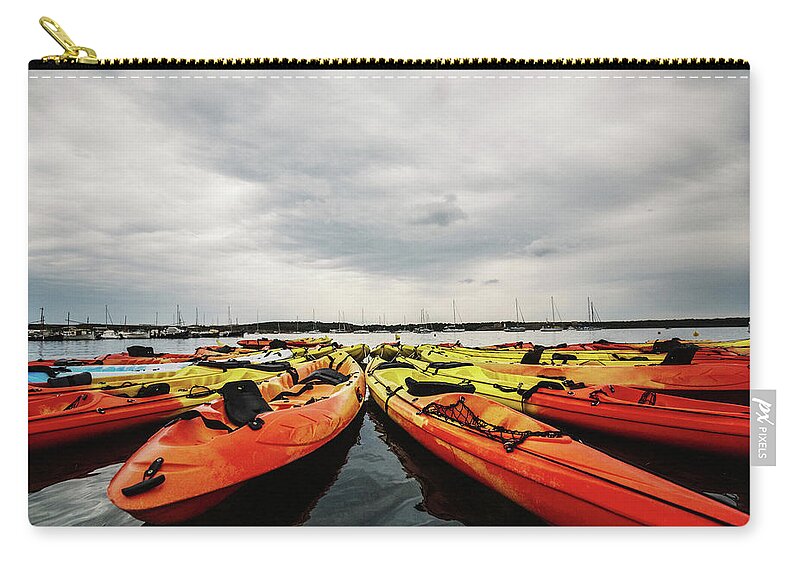 Kayak Zip Pouch featuring the photograph Kayaks by Gemma Silvestre