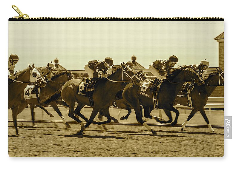  Carry-all Pouch featuring the photograph Keenland Sepia by Dan Hefle