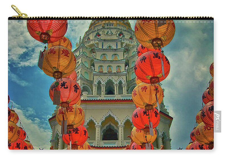 Malaysia Zip Pouch featuring the photograph Kek Lok Si Buddhist Temple in Penang, Malaysia by Sam Antonio