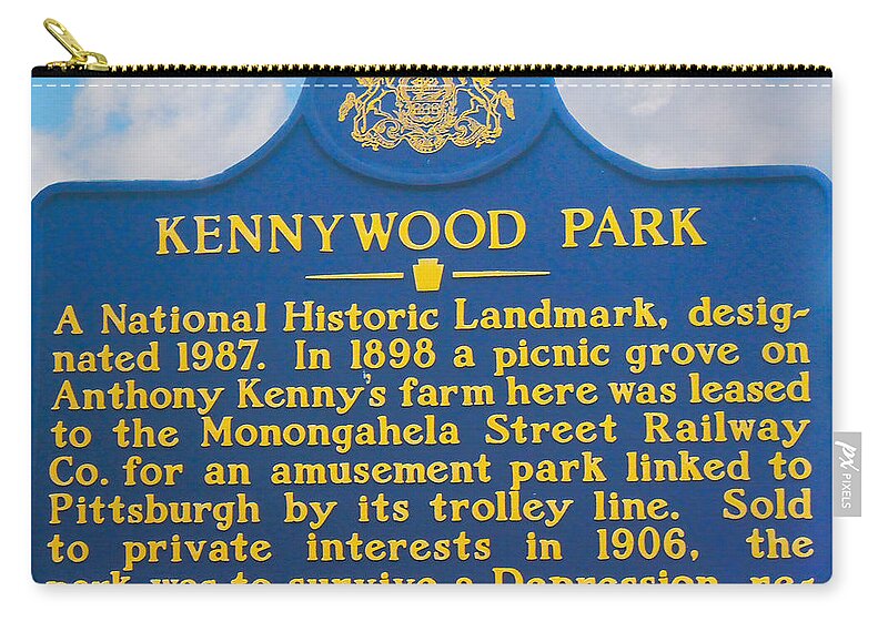 Kennywood Park Sign Zip Pouch featuring the photograph Kennywood Park Sign by Randy Steele