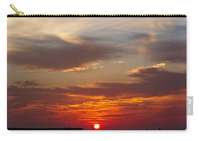 Orange Zip Pouch featuring the photograph Key West Sunrise 24 by Bob Slitzan