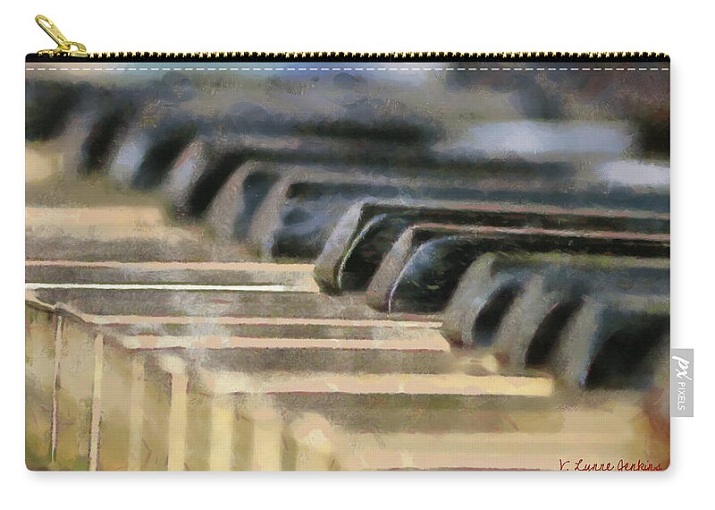Piano Zip Pouch featuring the painting Keys to My Heart by Lynne Jenkins