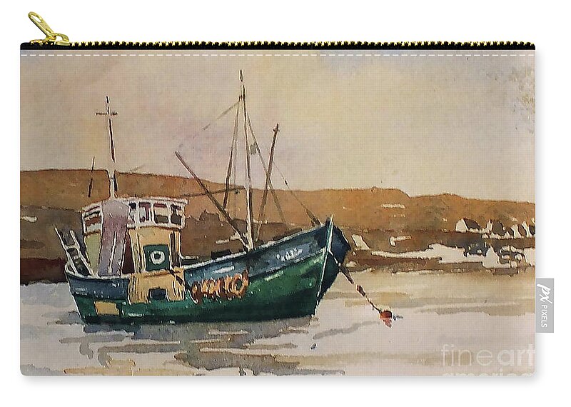 Wild Zip Pouch featuring the painting Killybegs Bay, Donegal by Val Byrne