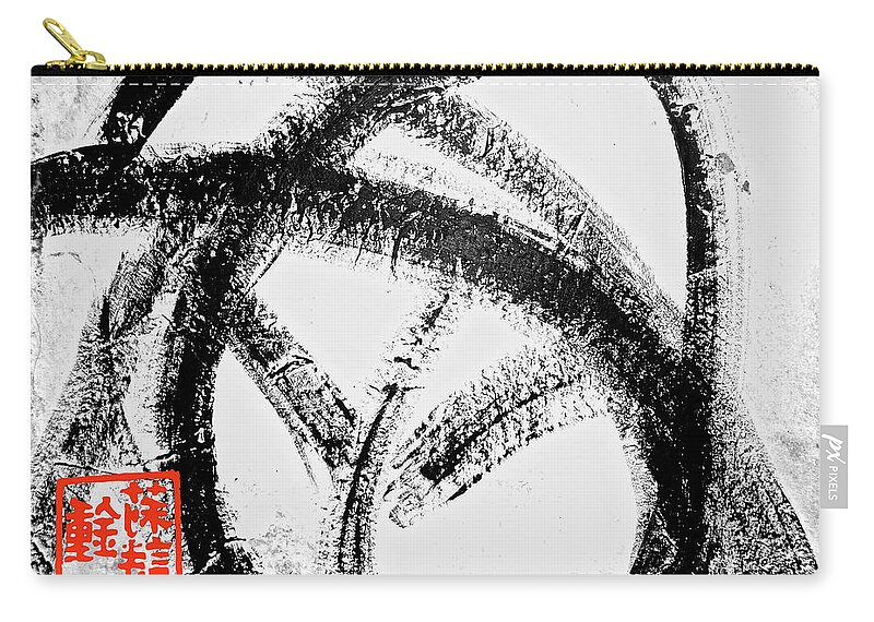 Red Zip Pouch featuring the painting Kinetic Energy by Joan Reese