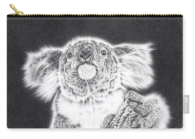 Koala Carry-all Pouch featuring the drawing King Koala by Casey 'Remrov' Vormer